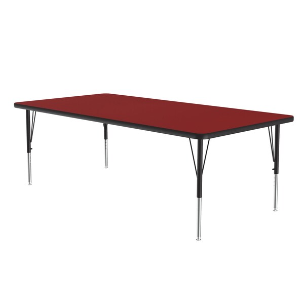Rectangle Adjustable Height Activity Kids School Table, High Pressure Laminate, Red